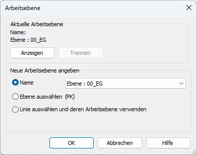 Dialog Arbeitsebene