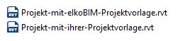 Projekt mit elkoBIM-Projektvorlage und Projekt mit eigener Projektvorlage