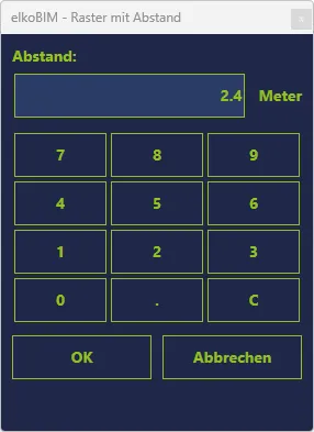 Abstand für die Rasterplatzierung eingeben